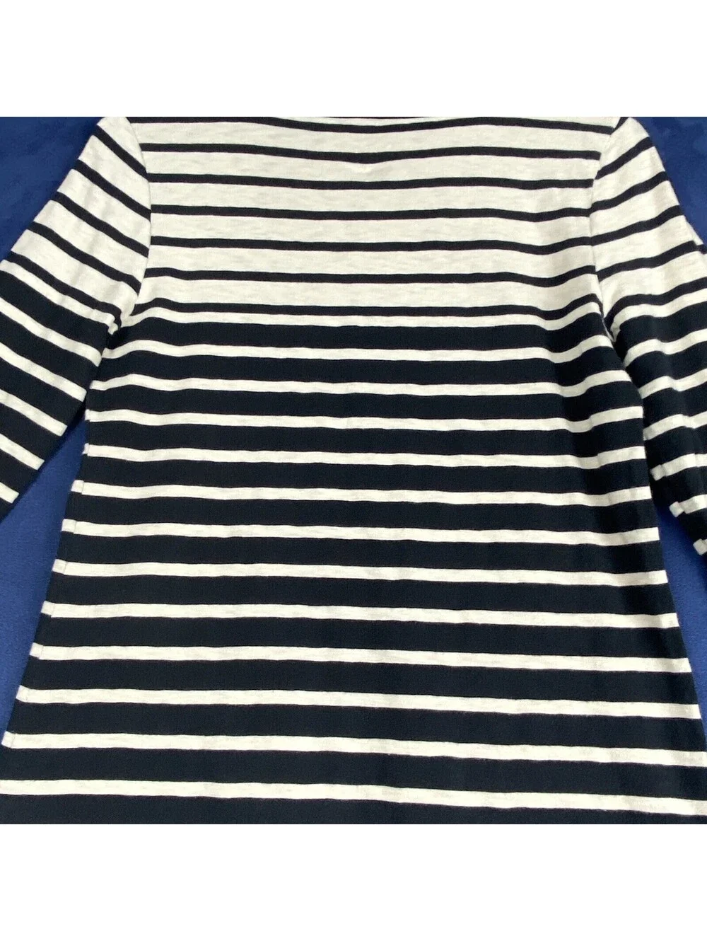 J. Crew Artist T jersey knit Sz. Med black/tan stripes 100%cotton